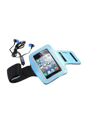 Kit Fitness Brazalete Para Celular Y Audifonos Fiddler Azul,hi-res
