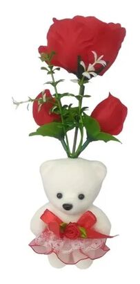 Regalo San Valentín Oso Con Flores Rosas Adorno Dia Del Amor,hi-res
