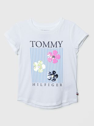 Polera Con Flores Y Logo Blanco Tommy Hilfiger,hi-res