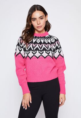 Sweater Mujer Fucsia Etnico Family Shop,hi-res
