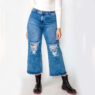 Jeans culotte distroyer,hi-res
