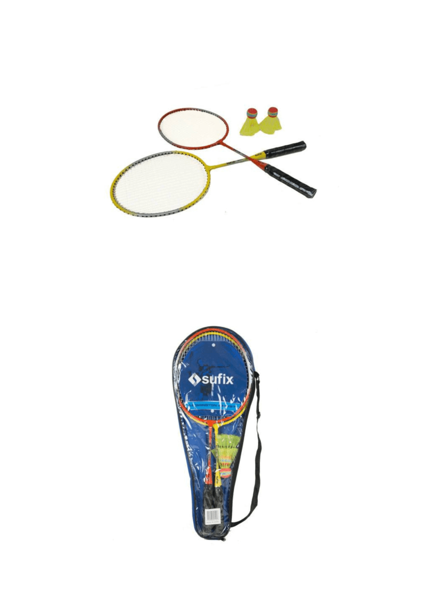 SUFIX Set De Badminton 2 Raquetas Y 2 Plumillas Sufix Para Niños