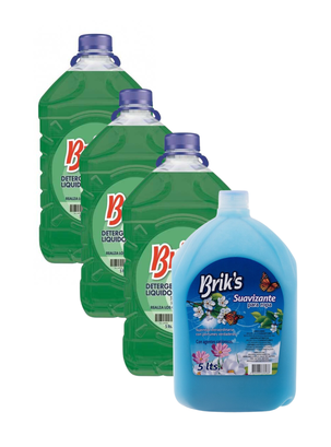 3 Detergentes liquido verde + 1 suavizante 5 litros,hi-res