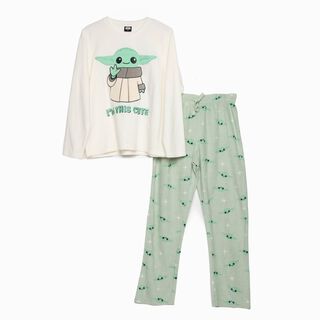 Pijama Largo Mujer Mandalorian Verde Star Wars,hi-res