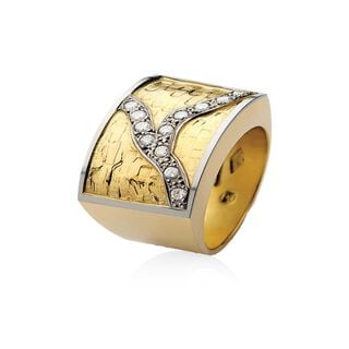 Anillo de Oro Amarillo 18kt Modelo Senis con 12 Diamantes Corte Brillante de 2pts,hi-res
