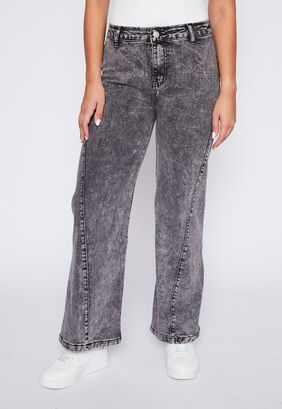 Jeans Mujer Gris Wide Leg Family Shop,hi-res