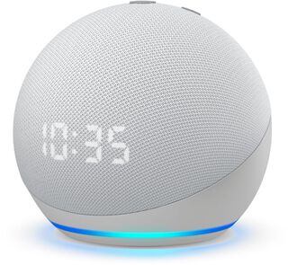 Amazon Echo Dot 4 Parlante Inteligent Con Reloj Alexa Blanco,hi-res