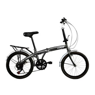Bicicleta Plegable Lumax 7 Cambios Parrilla Trasera Gris,hi-res