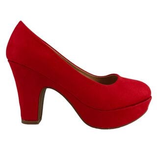 Zapato de Mujer Taco Alto Cuadrado Rojo,hi-res