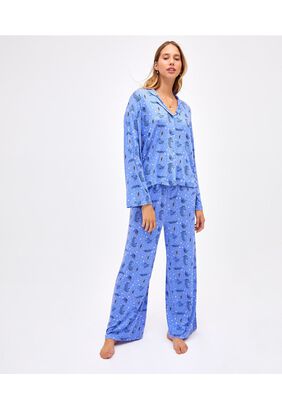Conjunto Pijama Mujer Largo Lavanda Lounge,hi-res