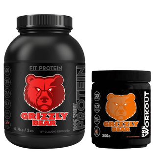 Pack Proteína Grrizzly Bears  Berries 2 kg 60 SV & Pre-workout Grizzly - 300 GR - Bluerasp berry,hi-res