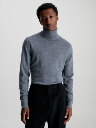 Sweater Cuello Alto Merino Gris P4A Calvin Klein,hi-res
