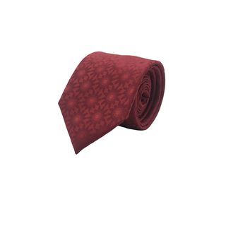 Corbata Lisa Roja Textura Círculo Microfibra 7 cm,hi-res