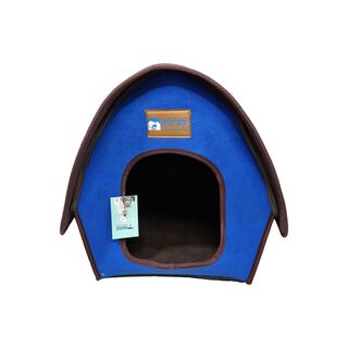 Casa Cama Pequeña Comoda Plegable Para Perros Y Gatos Azul,hi-res