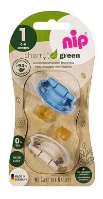 Chupetes Cherry Green Caucho 0-6 meses 2 unidades Azul Crema,hi-res