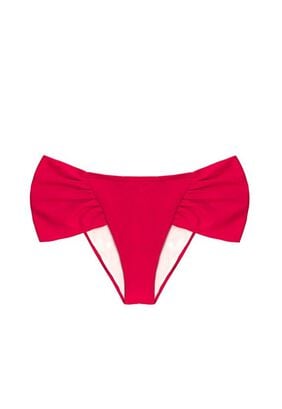 Bikini calzón con laterales drapeados rojo,hi-res