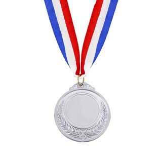 Medalla Premiación Deportiva 5 cm Plateada,hi-res