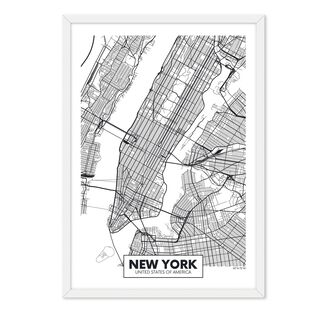 Cuadro Individual  Mapa New York,hi-res