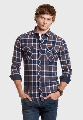 Camisa Checkered Indiana Fj Grafito,hi-res