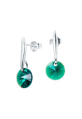 Aros Punto De Luz Cristales Genuinos Emerald Shimmer,hi-res