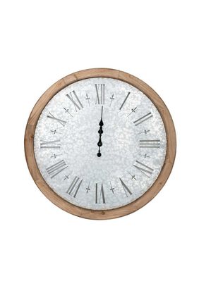 Reloj de pared decorativo de madera y metal rústico,hi-res
