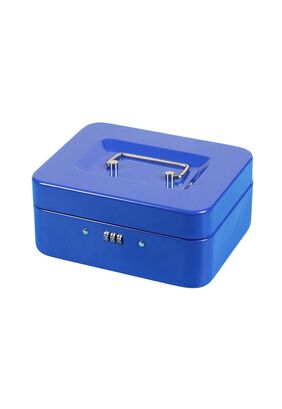 Caja Fuerte Metálica Con Clave De Seguridad Azul 33x9x24cm,hi-res
