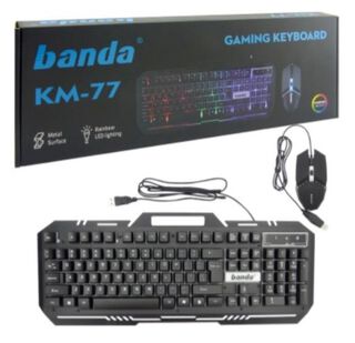 Teclado + Mouse Gamer Banda KM-77 Luz LED,hi-res