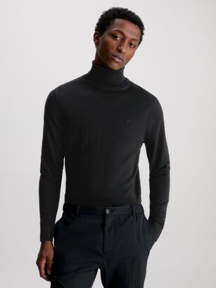 Sweater Cuello Alto Merino Negro Calvin Klein,hi-res