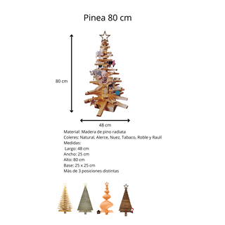 Árbol Navidad de madera Pinea 80 cms,hi-res