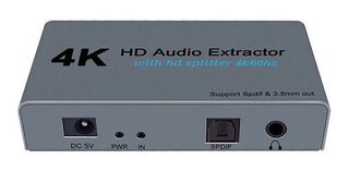 Extractor De Audio Y Splitter Hdmi 1x2 4k Óptico Spdif 3.5mm,hi-res
