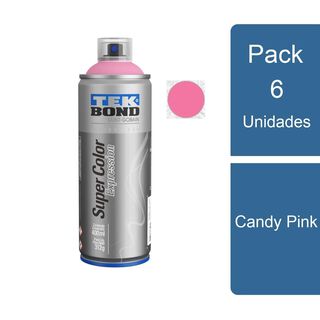 Pack 6 pinturas Aerosol Spray Expression Candy Pink TEKBond,hi-res