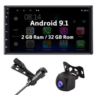 Radio Auto 7 Pulgadas Android 9.1 2gb 32gb + Cam + Mic -2 din,hi-res