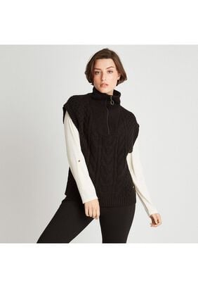 Sweater Sin Mangas Negro,hi-res