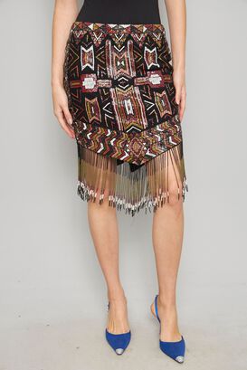 Falda casual  multicolor haute hippie talla Xs 173,hi-res