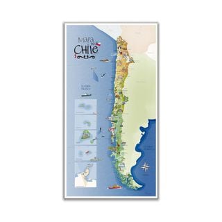Mapa de Chile ilustrado - Lámina,hi-res