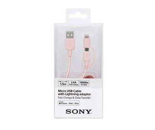 CABLE SONY MICRO USB LIGHTNING 2.4A 1.5M ROSADO,hi-res