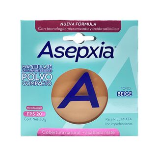 Asepxia Maquillaje Polvo Compacto Beige Mediano 10 GR,hi-res
