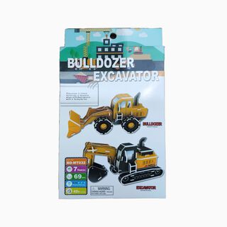 Juego Rompecabezas Puzzle 3d - Bulldozer / Pala Excavadora,hi-res