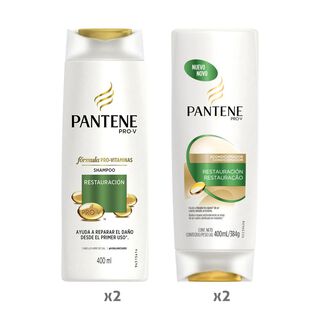 Pack Pantene Restauración 2 Shampoo 400ml + 2 Bálsamo 400ml,hi-res
