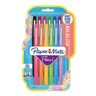 Marcadores Paper Mate Flair 12 Colores Sutidos,hi-res