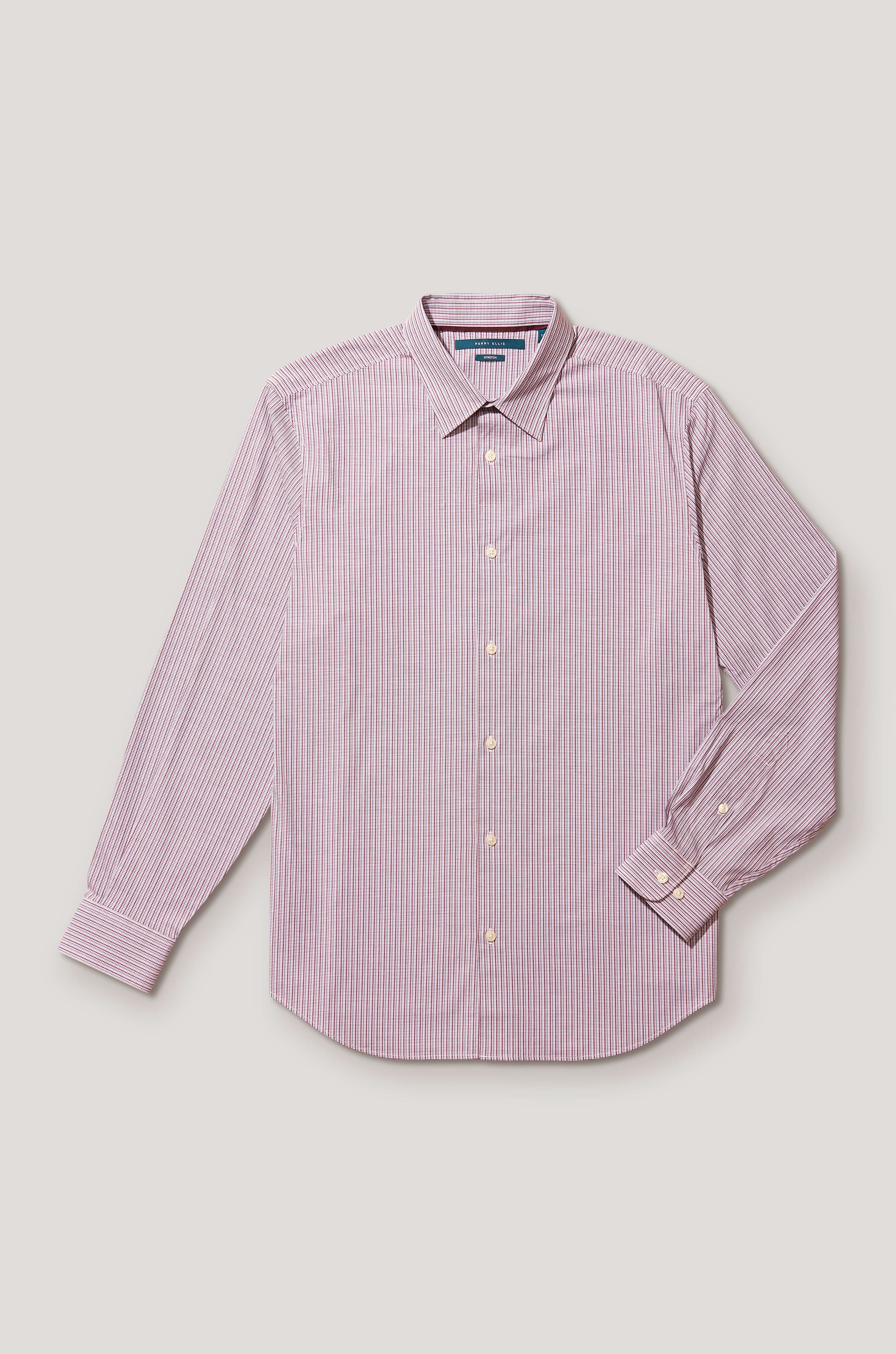 T.M.Lewin   Market Prints Slim Fit Pink Bengal Stripe Radish Shirt 