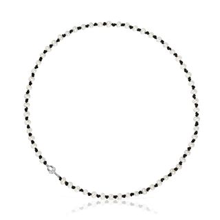 Collar de nylon negro con perlas cultivadas 42 cm Manifesto,hi-res
