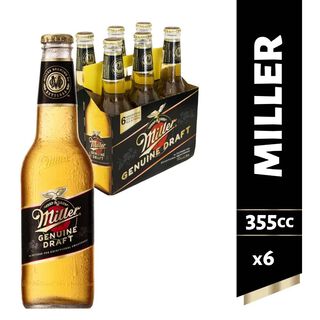 6x Cerveza Miller Genuine Draft 4,7° 355cc,hi-res