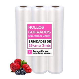 3 Rollos Vacio 28cm X 3mts compatible con Freshpack Oster y otras,hi-res