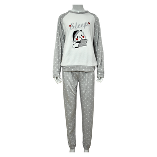 Pijama Polar Suave Mujer Diseño Osito Panda Lunares,hi-res