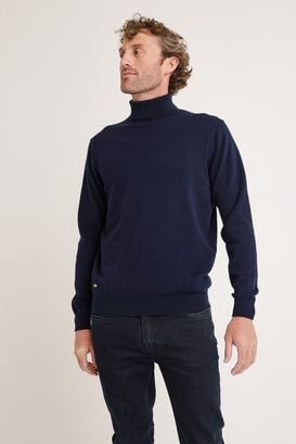 Sweater hombre cuello alto azul marino,hi-res