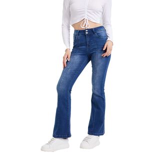 Jeans Mujer Flare Linea Azul Oscuro Fashion´s Park,hi-res