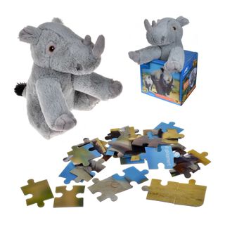 Puzzle 3D 48 Piezas Con Peluche Animal Planet - Rinoceronte,hi-res