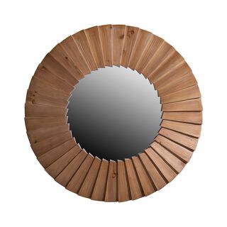 Espejo Antu circular con marco de madera tallada,hi-res
