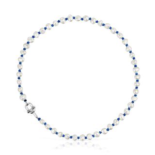 Collar de nylon azul con plata y perlas cultivadas 45 cm TOUS MANIFESTO,hi-res